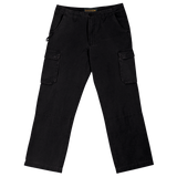 Barron Men's Black Cargo Pants – 270g 100% Cotton Canvas, Enzyme Washed – Multiple Flap Pockets, Triple-Stitched Back Rise, Hammer Loop & Bar-Tacked Stress Points | Usbandmore