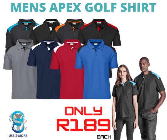 Mens Apex Golf Shirt - USB & MORE