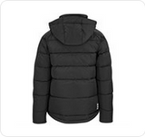 Men’s Black Balkan Insulated Jacket Back – 100% Polyester Oxford Outer with Water-Repellent Finish – Insulated Lining, Detachable Hood, Slanted Chest Zip Pocket, Storm Flap, Adjustable Hem & Storm Cuffs | Usbandmore