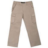 Barron Men's Sand Cargo Pants – 270g 100% Cotton Canvas, Enzyme Washed – Multiple Flap Pockets, Triple-Stitched Back Rise, Hammer Loop & Bar-Tacked Stress Points | Usbandmore