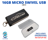 16GB Micro Swivel USB Includes Engraving - USB & MORE