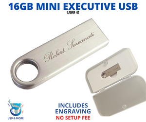 16GB Mini Executive USB Includes Engraving - USB & MORE