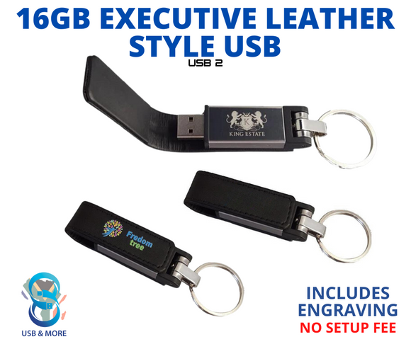 16GB Executive Leather Style USB - USB & MORE