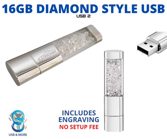 16GB Diamond Style USB Includes Engraving Gadget Import