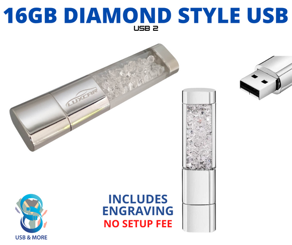 16GB Diamond Style USB Includes Engraving - USB & MORE