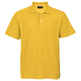 175g Kiddies Yellow Pique Knit Golfer – Durable Poly-Cotton Blend – Double Needle Finish, Two-Button Placket, Two Ridge Collar | Usbandmore