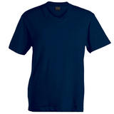 180g Barron V-Neck T-Shirt Black – Soft Combed Cotton Comfort – Double-Ribbed Crossover Neck, Double-Needle Hemming, Shoulder-to-Shoulder Taping | Usbandmore