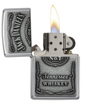 Jack Daniel's® High Polish Chrome Lighter – Windproof Zippo with Jack Daniel's Emblem – All Metal Construction – Refillable Lifetime Use – Made in USA – Requires Zippo Lighter Fuel (Sold Separately) | Usbandmore
