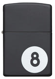 Zippo Billiards 8-Ball Lighter – Black Matte Finish, Classic Windproof Design, Refillable Collectible with Smooth Feel | Usbandmore
