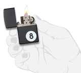 Zippo Billiards 8-Ball Lighter – Black Matte Finish, Classic Windproof Design, Refillable Collectible with Smooth Feel | Usbandmore