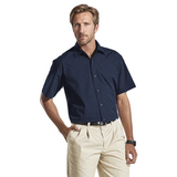 Barron Mens Pioneer Check Lounge Short Sleeve – 100% Cotton Medium Weight – Raised Collar, Constructed Button Stand, Yarn-Dyed Check Pattern, Double-Layer Drop-Shoulder Yoke | Usbandmore