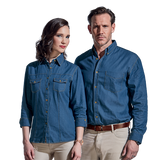 Mens Denver Denim Shirt Long Sleeve - Barron|usbandmore