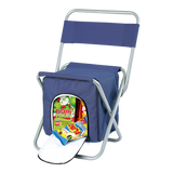Barron Birdseye Picnic Chair Cooler – 600D x 300D Polyester with Foam Insulated PVC Lining – Folding Steel Frame, Cooler with Front and Back Zippered Pockets, Collapsible, Padded Camp Seat with Backrest | Usbandmore