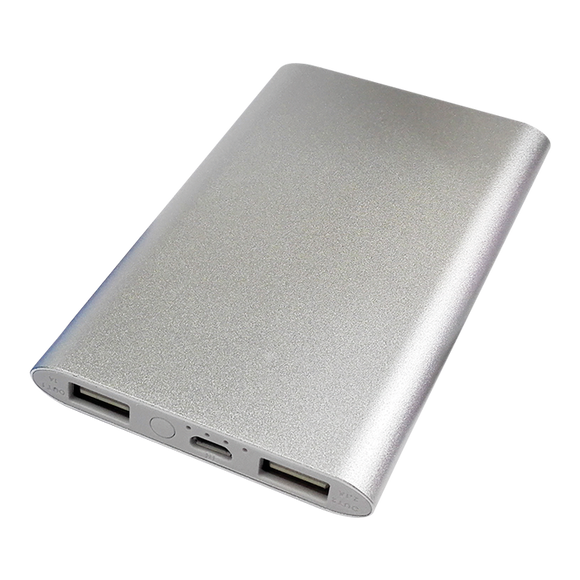 Slim Aluminium 4000 mAh Powerbank - Barron - USB & MORE