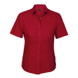Ladies Basic Poly Cotton Blouse Short Sleeve - Barron Red Barron |usbandmore