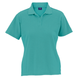 175g Ladies Pique Knit Golfer Aquamarine – 65/35 Poly-Cotton Blend with Anti-Pill Finish – Feminine Fit, Double-Needle Finish, Three-Button Placket, BARRON Two Ridge Collar, Side Slits | Usbandmore