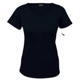 145g Ladies Barron Crew Neck T-Shirt - Black Barron |USBANDMORE