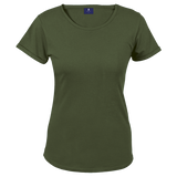 145g Ladies Barron Crew Neck T-Shirt - Olive Barron |USBANDMORE