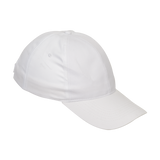 6 Panel Boost Cap White – Structured Low Profile Cap with Pre-Curved Peak, Velcro Closure, 100% Polyester Twill Fabric | Usbandmore
