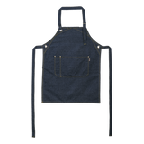 Premium Bib Apron Dark Denim – Adjustable Strap, Dual-Compartment Pocket with Pen Slot & Rivet Detail, 10oz 100% Cotton Denim | Usbandmore