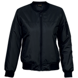 Barron Ladies Black Orlando Jacket – 170g 100% Polyester Outer – Urban Bomber Style, Quilted Lining, Rib Knit Collar & Cuffs, Side & Sleeve Zip Pockets | Usbandmore