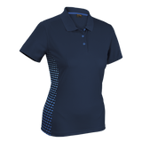 Barron Ladies Galaxy Golfer Navy/Atlantic Blue – 170g 100% Polyester – Moisture-Wicking with Sublimated Faded Side Panels, Knit Rib Collar, Curved Dropped Shoulder, Contrast Trim | Usbandmore