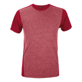Mens Ignite T-Shirt Melange Front Red – 145g Poly Cotton Melange Front Panel, Contrast 100% Polyester Solid Back & Sleeves, Crew Neckline with Self Fabric Neck Binding, Fitted Sleeves, Slanted Side Seams | BARRON