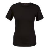 Ladies Organic Cotton Crew Neck T-Shirt Black – 160g 100% Organic Cotton Single Jersey, Crew Neckline, Fitted Sleeves with Double Stitched Hem, Sustainable & Socially Responsible | Usbandmore