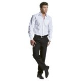 Men’s Florida Lounge Shirt Long Sleeve – 120g Cotton-Polyester-Elastane Blend – Raised Collar, Double Layer Back Yoke, Sewn-On Patch Pocket, Tonal Buttons, Stretch Fabric for Comfort | Usbandmor