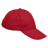 5 Panel Boost Cap Red – Structured Low Profile Design with Pre-Curved Peak, Velcro Closure, 100% Polyester Twill Fabric | Usbandmore