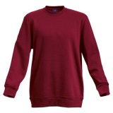 Barron Basic Crew Neck Sweater Red – 240g Poly-Cotton Fleece Blend – Classic Fit with Ribbed Neckline, Cuffs & Hem, Soft Brushed Inner | Usbandmore