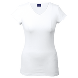 170g Essential V-Neck Slim Fit Ladies |usbandmore
