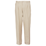 Barron Men's Poly Cotton Chino Stone – 245g Non-Crease Poly-Cotton Blend – Pleated Styling, Turn-Ups, Semi-Formal Loop, Durable & Easy Care | Usbandmor