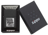 Black Crackle Silver Zippo Logo - USB & MORE