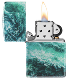Zippo Lighter – Rogue Wave Design – 540 Fusion Print with Iridescent Metallic Tones, Windproof All-Metal Construction, Refillable | Usbandmore