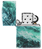 Zippo Lighter – Rogue Wave Design – 540 Fusion Print with Iridescent Metallic Tones, Windproof All-Metal Construction, Refillable | Usbandmore