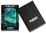 Zippo Lighter – Rogue Wave Design – 540 Fusion Print with Iridescent Metallic Tones, Windproof All-Metal Construction, Refillable | Usbandmore