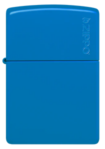 Classic Sky Blue Matte Zippo Logo|usbandmore