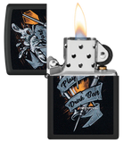 Zippo Darts Design Lighter – Black Matte Finish with Vibrant Color Image Tattoo-Inspired Artwork – Windproof, Refillable, Lifetime Guarantee | Usbandmore