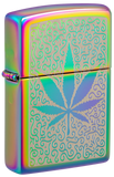 151 Cannabis Design Multi Color Zippo Lighter – Laser Engrave Bold Cannabis Leaf – Swirling Background Intricate Design | Usbandmore
