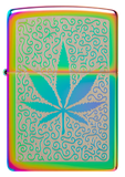 151 Cannabis Design Multi Color Zippo Lighter – Laser Engrave Bold Cannabis Leaf – Swirling Background Intricate Design | Usbandmore