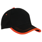 6 Panel Canvas Binding Cap - Barron Black Orange Barron |usbandmore