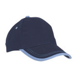 6 Panel Canvas Binding Cap - Barron Navy/Sky Barron |usbandmore