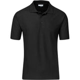 Mens Basic Pique Golf Shirt Black – 175g Poly-Cotton Pique Knit – Two Ridge Knitted Collar, Three-Button Placket, Classic Regular Fit | Usbandmore