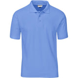 Mens Light Blue Basic Pique Golf Shirt – 175g Poly-Cotton Pique Knit – Two Ridge Knitted Collar, Three-Button Placket, Classic Regular Fit | Usbandmore