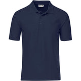 Mens Navy Blue Basic Pique Golf Shirt – 175g Poly-Cotton Pique Knit – Two Ridge Knitted Collar, Three-Button Placket, Classic Regular Fit | Usbandmore