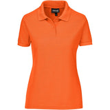 165g Ladies Everyday Golf Shirt Orange – Easy-Care 100% Polyester Pique Knit – Knitted Collar & Cuffs, Two-Button Placket, Side Slits | Usbandmore