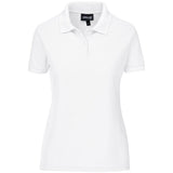 165g Ladies Everyday Golf Shirt White – Easy-Care 100% Polyester Pique Knit – Knitted Collar & Cuffs, Two-Button Placket, Side Slits | Usbandmore