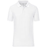 165g Men's Everyday Golf Shirt White – 100% Polyester Pique Knit – Knitted Collar & Cuffs, Two-Button Placket, Easy-Care Fabric | Usbandmore