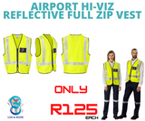 Airport Hi-Viz Reflective Full Zip Vest